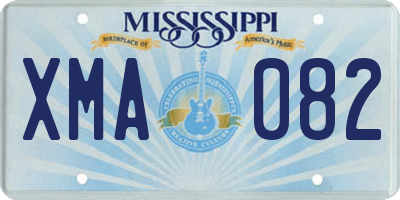 MS license plate XMA082