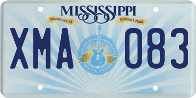 MS license plate XMA083