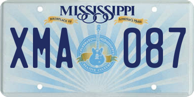 MS license plate XMA087