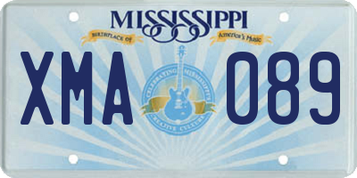 MS license plate XMA089