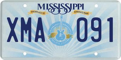 MS license plate XMA091