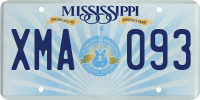 MS license plate XMA093