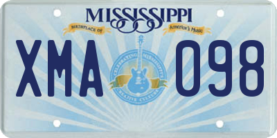 MS license plate XMA098