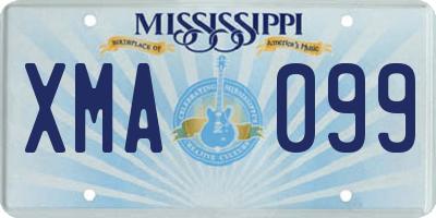 MS license plate XMA099