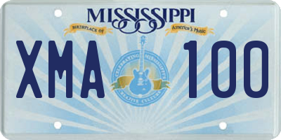 MS license plate XMA100