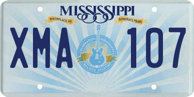 MS license plate XMA107