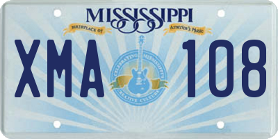 MS license plate XMA108