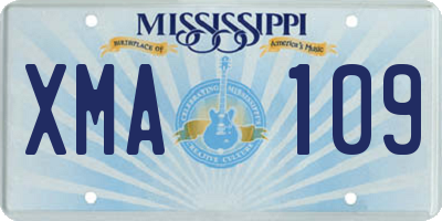 MS license plate XMA109
