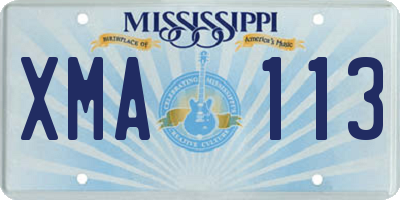 MS license plate XMA113