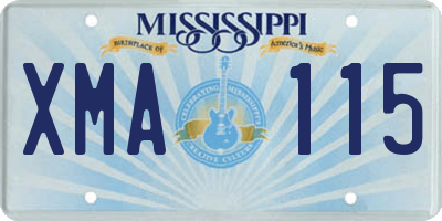 MS license plate XMA115