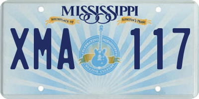 MS license plate XMA117