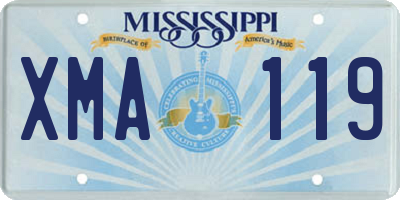 MS license plate XMA119