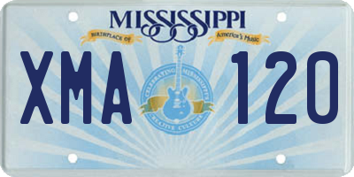 MS license plate XMA120
