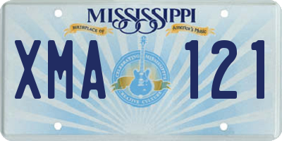 MS license plate XMA121