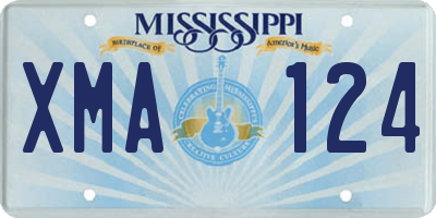 MS license plate XMA124