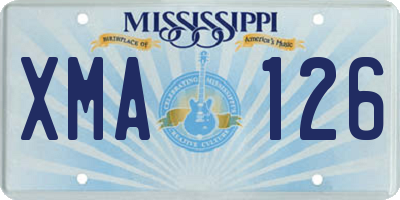 MS license plate XMA126