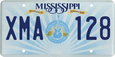 MS license plate XMA128