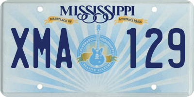 MS license plate XMA129