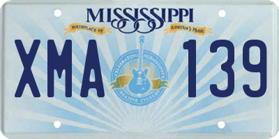 MS license plate XMA139