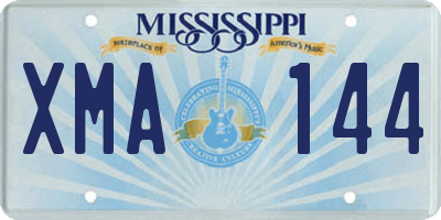 MS license plate XMA144