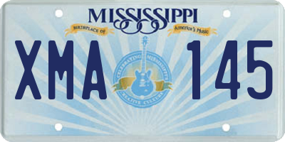 MS license plate XMA145