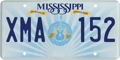 MS license plate XMA152