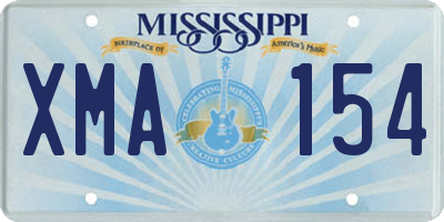 MS license plate XMA154