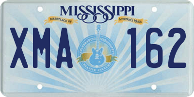 MS license plate XMA162