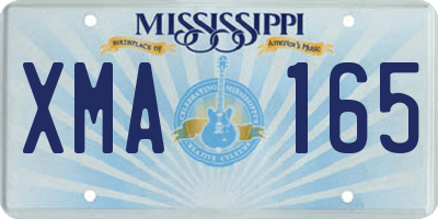 MS license plate XMA165