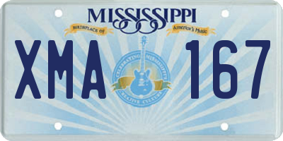 MS license plate XMA167