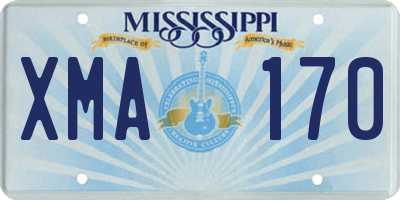 MS license plate XMA170