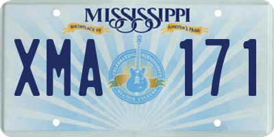 MS license plate XMA171