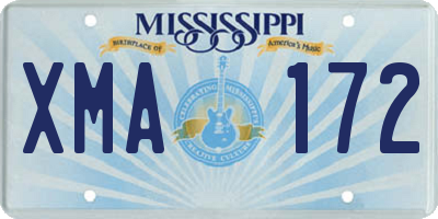 MS license plate XMA172