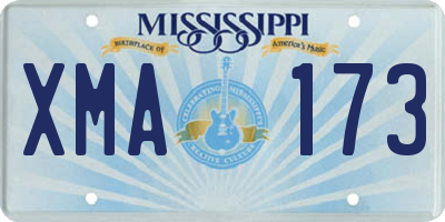 MS license plate XMA173
