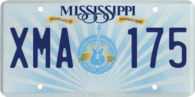 MS license plate XMA175