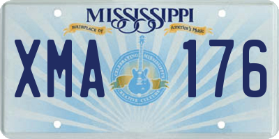MS license plate XMA176