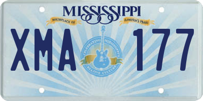 MS license plate XMA177