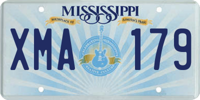 MS license plate XMA179