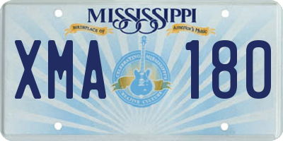 MS license plate XMA180