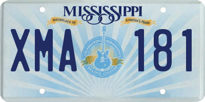 MS license plate XMA181