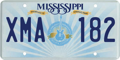 MS license plate XMA182