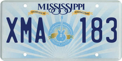 MS license plate XMA183