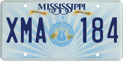 MS license plate XMA184