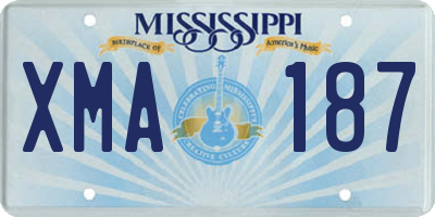 MS license plate XMA187