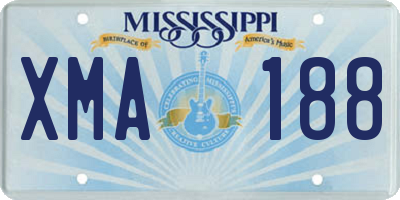 MS license plate XMA188