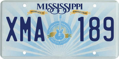 MS license plate XMA189