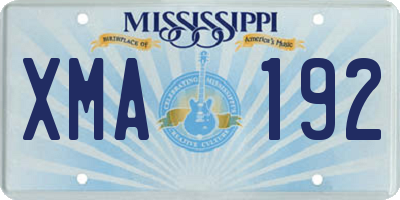 MS license plate XMA192