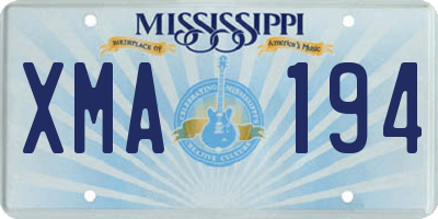MS license plate XMA194