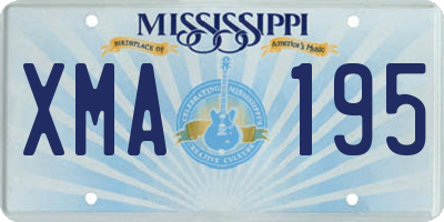 MS license plate XMA195