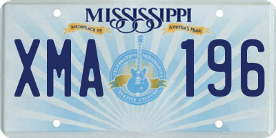 MS license plate XMA196